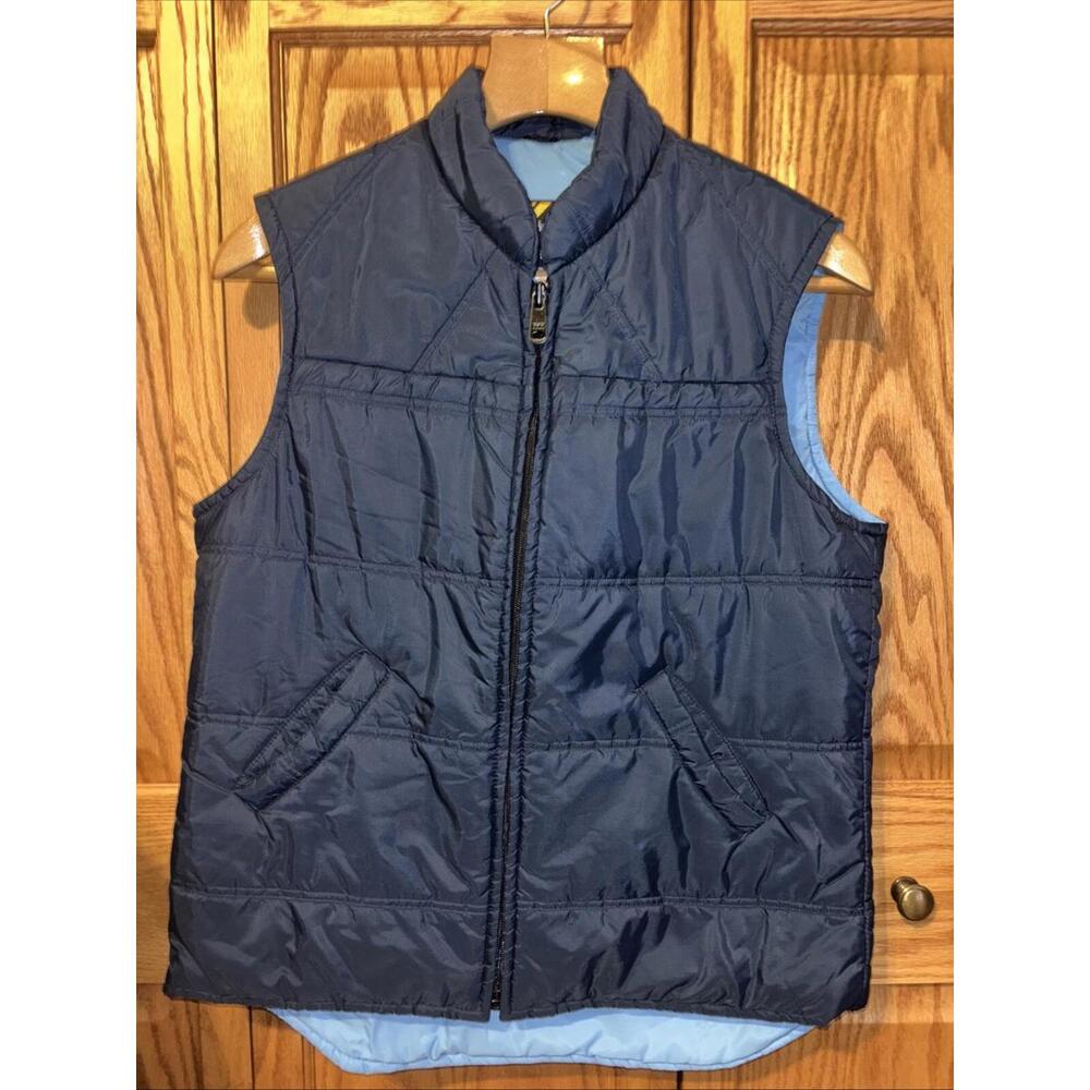 Vintage 70s Streetwear Mens Size Extra Tall Large  Full‎ Zip Puffer Vest Blue